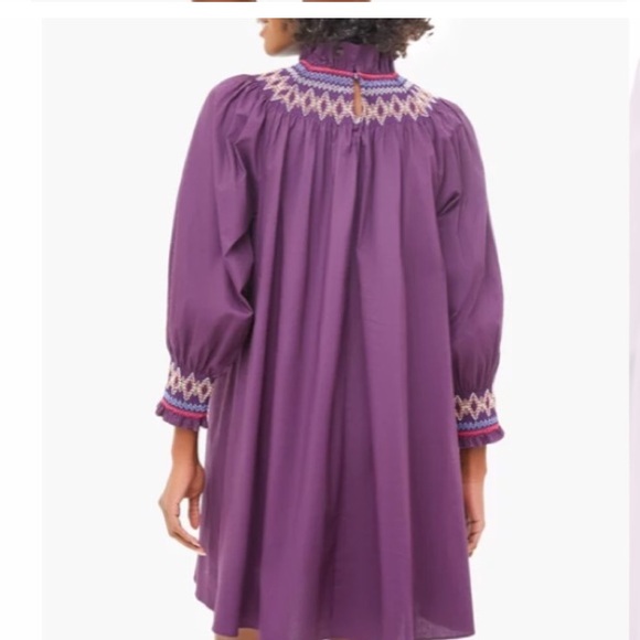 NWOT Tuckernuck Pomander Place purple smocked Wrenley dress M - Picture 3 of 15